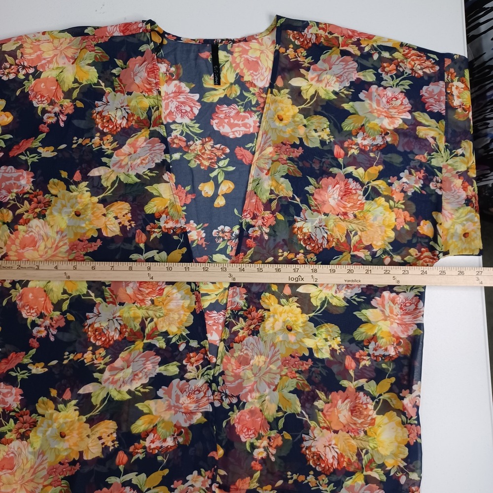 Women's S & S Clothing Floral Sheer Tropical Beach Swimsuit Coverup Size Large - Picture 4 of 10